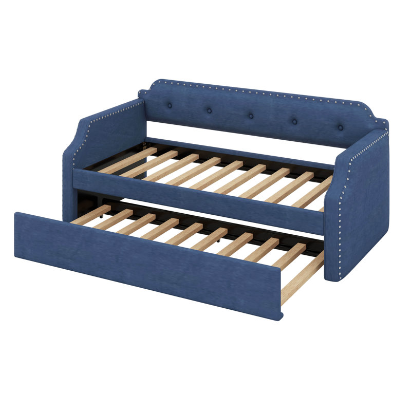 Twin Size Daybed With Trundle, Blue