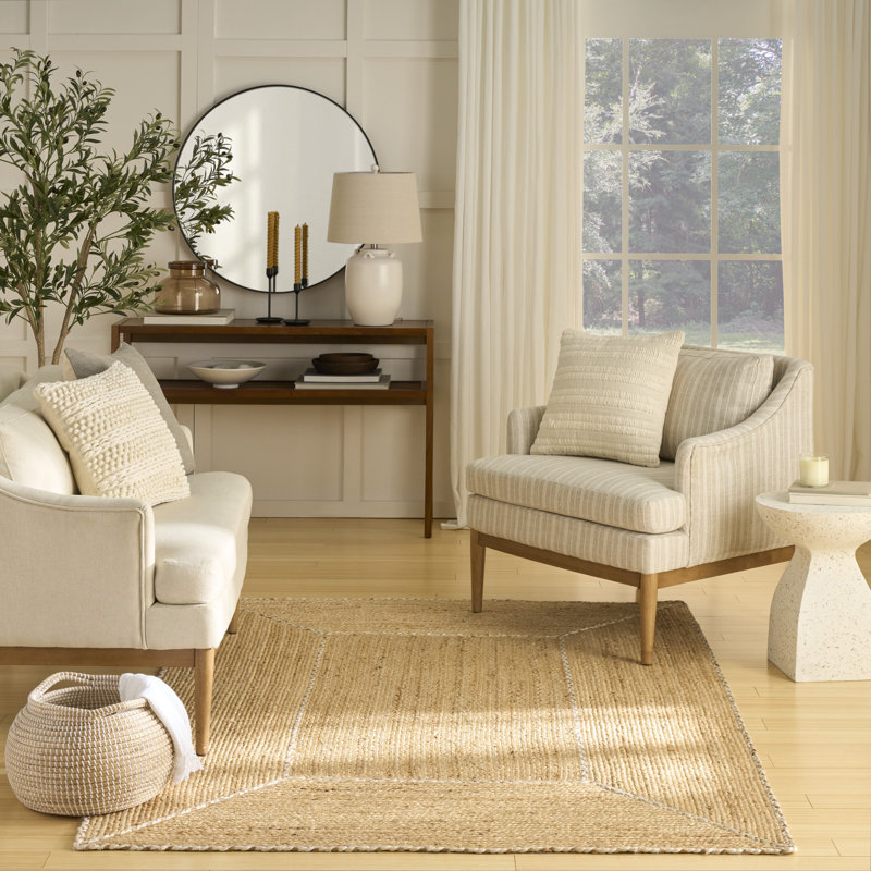 Sokolowski  Natural Farmhouse Indoor Rug, Rectangle 4' x 6'