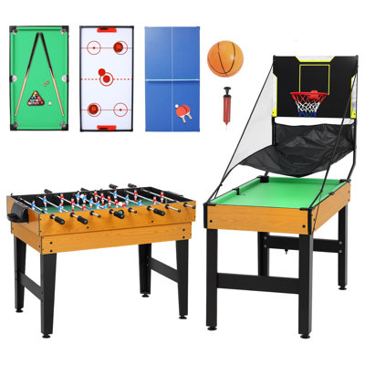 Table multi-jeux 5 en 1, table de jeu combinée pour adultes 53 po