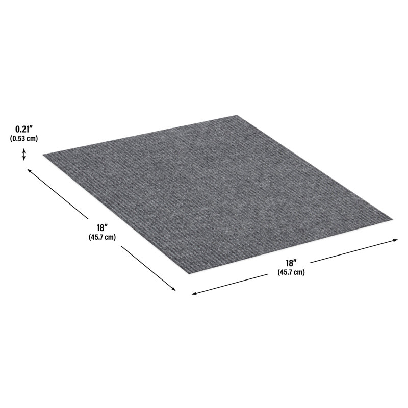 Carreau de tapis auto-adhésif 18 po x 18 po Eazy, Gris