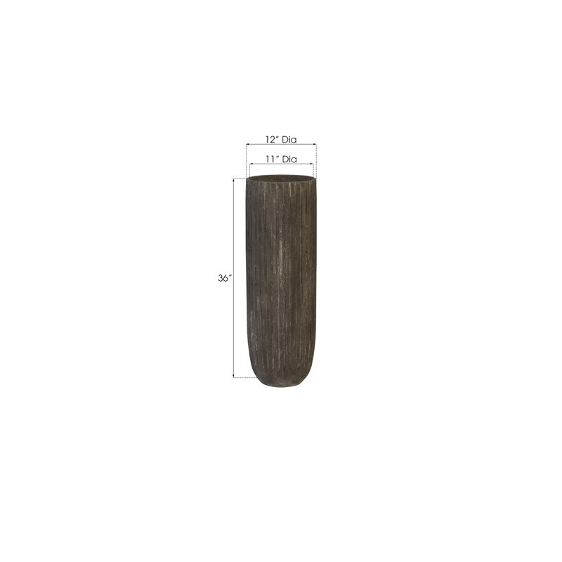 Lourdes Planter, Grey, SM, 36" H x 12" W x 12" D