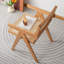 Chaise de salle à manger moderne Mid-Century, chaises d'appoint en rotin, fauteuils confortables, chaises d'extérieur en bois avec accoudoirs pour chambre à coucher, salon, salle à manger, cuisine, bois-708670620