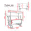 Chariot pliant 3-en-1 avec banquette, auvent et bac de rangement - structure en acier gris
