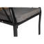 7 pièces de salle à manger de patio, table en acier facile d'entretien et coussins amovibles, brun / gris, chaises à coussins de conception moderne, brun / gris