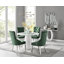 Edward Statement Pedestal Dining Table Set with 4 Luxury Velvet Upholstered Dining Chairs-964544398-964544396