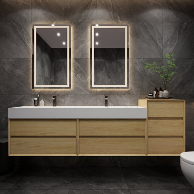 Meuble-lavabo double mural Albizu