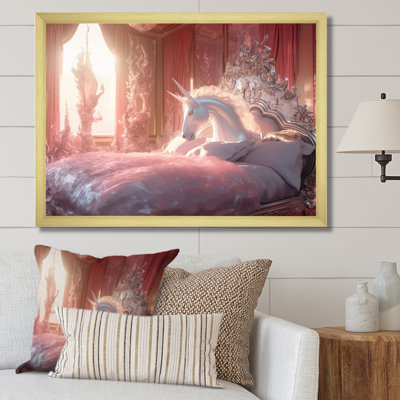 Lit de licorne gracieux sur toile