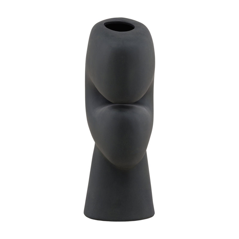 Niamh 17" Tall Terracotta Vase, Black