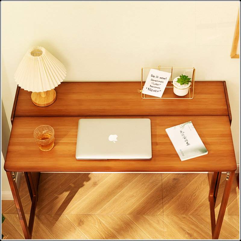 Bureau en bambou pliant, bureau d'ordinateur peu encombrant pour petits espaces, table d'étude pliable pour chambre à coucher, bureau personnel, dortoir, appartement