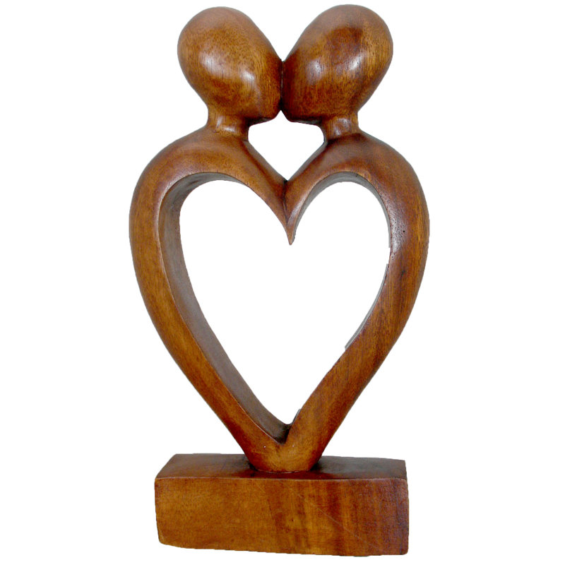 Figurine coeur en bois sweethearts statuette est sculptée suar Tooley