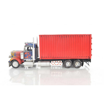 8" Blue And Red Metal Hand Painted Model Car Tabletop Sculpture