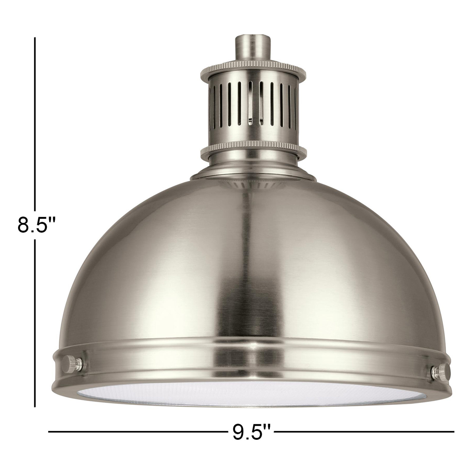 Annalese Single Light Dome Pendant, Brushed Nickel, No