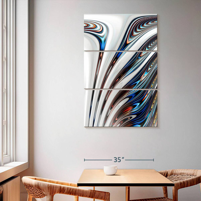 Avery Liquid Chrome Abstract, 65" H x 42" W