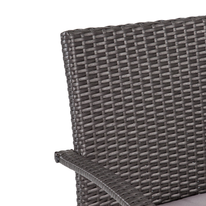 Aram 6 - Person Wicker Patio Dining Set with Rectangular Table, Gray