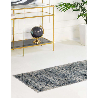 Lanett Oriental Blue/Gray Area Rug