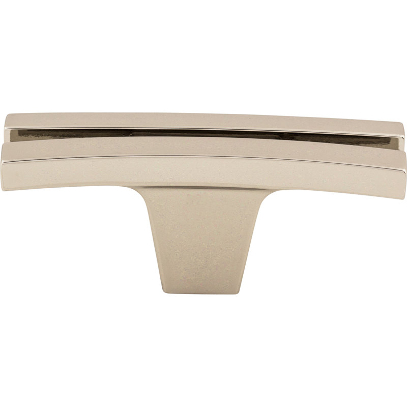 Flared 2 5/8" Length Geometric Knob, Polished Nickel