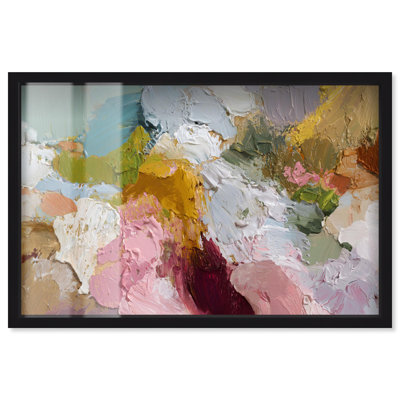 «Spring Palette I Shadowbox Print», art mural abstrait par Art Remedy, cadre noir, 46 x 31