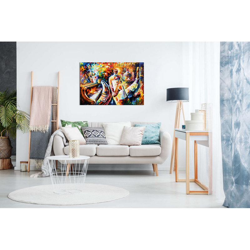 Bottle Jazz By Leonid Afremov - Wrapped Canvas Print, 51cm H x 76cm W