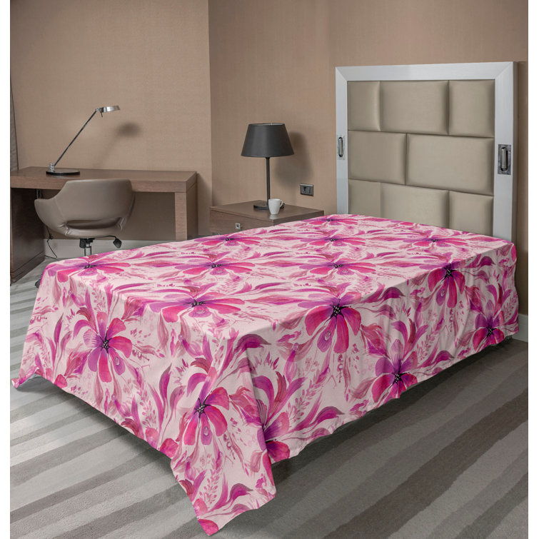 Drap plat à motif floral bohème Ambesonne