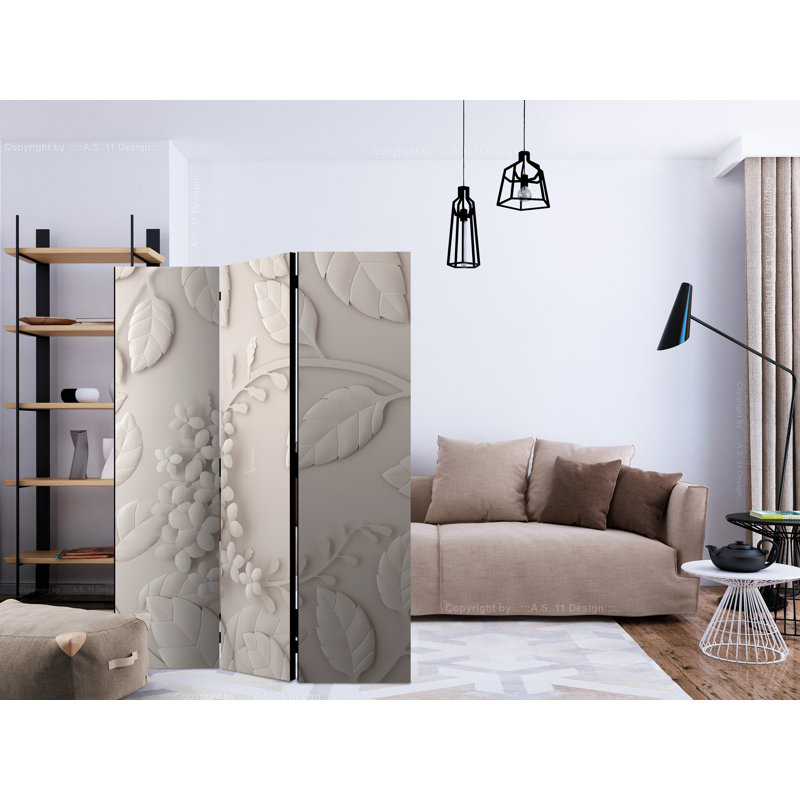 Grimona 135cm W x 172cm H 3 - Panel Solid Wood Folding Room Divider