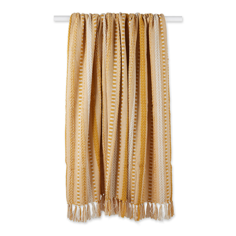  Jeté tressé 100% coton, Doré