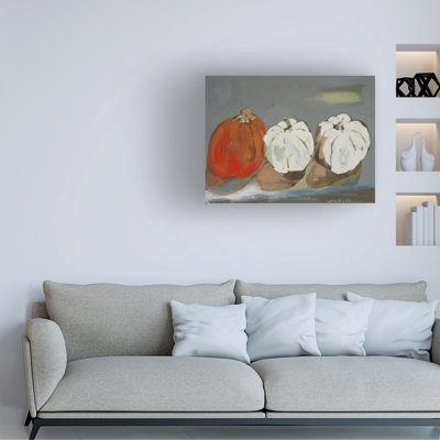 August Grove® Erin Mcgee Ferrell One Orange, Two White Canvas Wall Art
