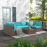 Algarin Wicker 6 - Person Modular Patio Conversation Set with Cushions