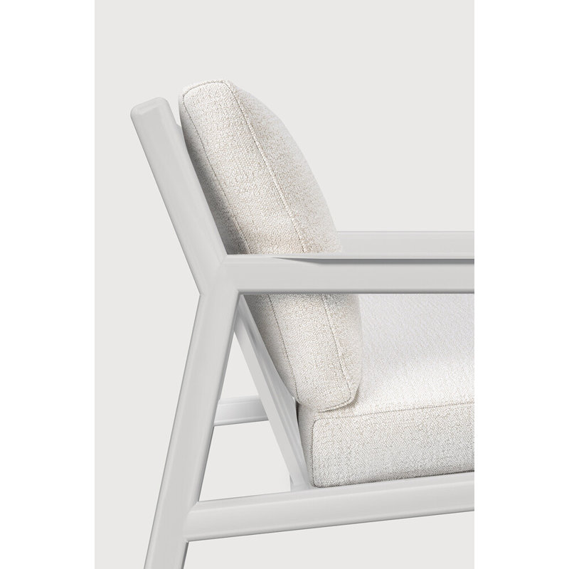 Jack Outdoor Teak Lounge Chair, White/Off White