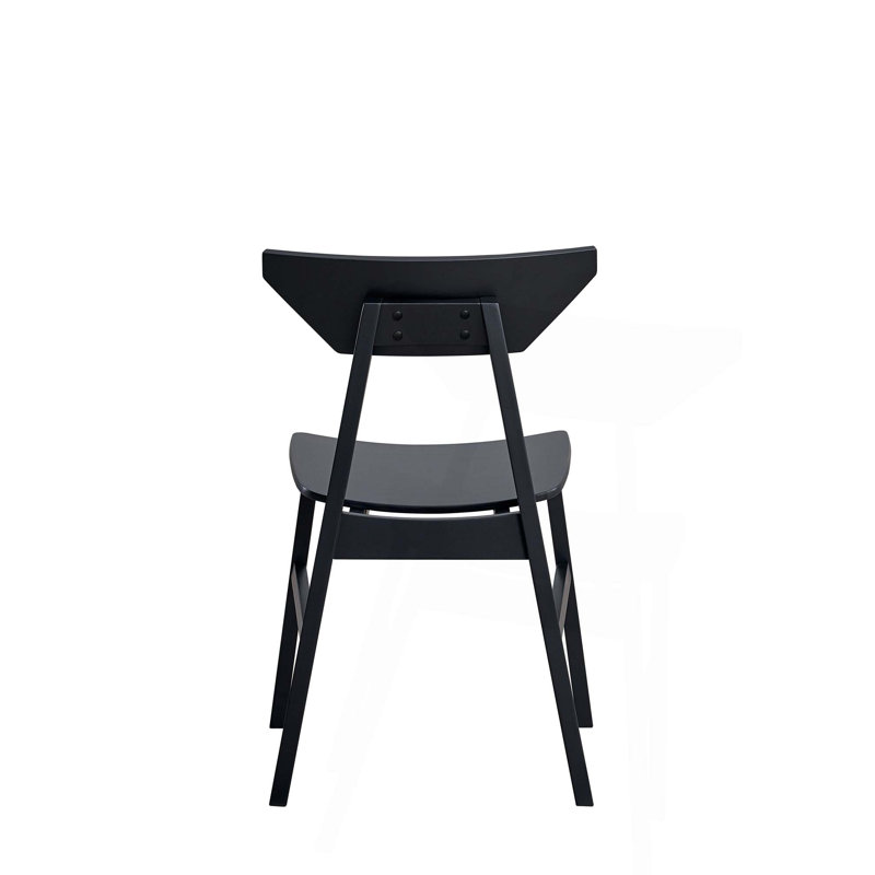 Chaise d'appoint à finition noire, ensemble de 2