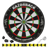 Viper Razorback Sisal/Bristle Dartboard with 22 Gram Steel Tip Darts, Laser Dart Throwline & Pro Score Digital Scoreboard