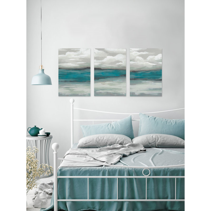« clouds over the marshal triptyque », ensemble de 3 reproductions sur toiles, H 60 po x l 40 po x L 1,5 po