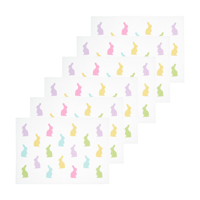Easter Bunny Rabbit Placemats Set of 6