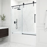 Hamilton 56-60" W x 68" H Sliding Frameless Tub Door with 3/8" Clear Glass