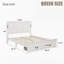 Grand lit avec tête de lit à grand panneau, 2 tiroirs de rangement, lumières DEL intégrées, charge USB, cadre renforcé, blanc-718822210-718822237