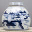 Blue and White Landscape Tea Jar