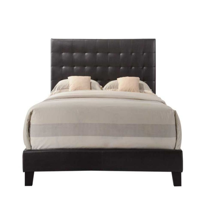 Grand lit en cuir synthétique Masate Espresso