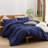 BESTOUCH Duvet Cover Set 100% Washed Cotton Linen Feel Lightweight-114986040-114986044