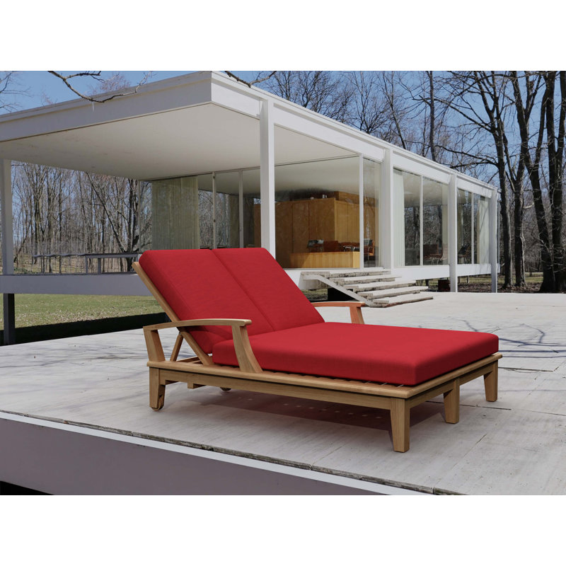 Brianna Outdoor Teak Chaise Lounge