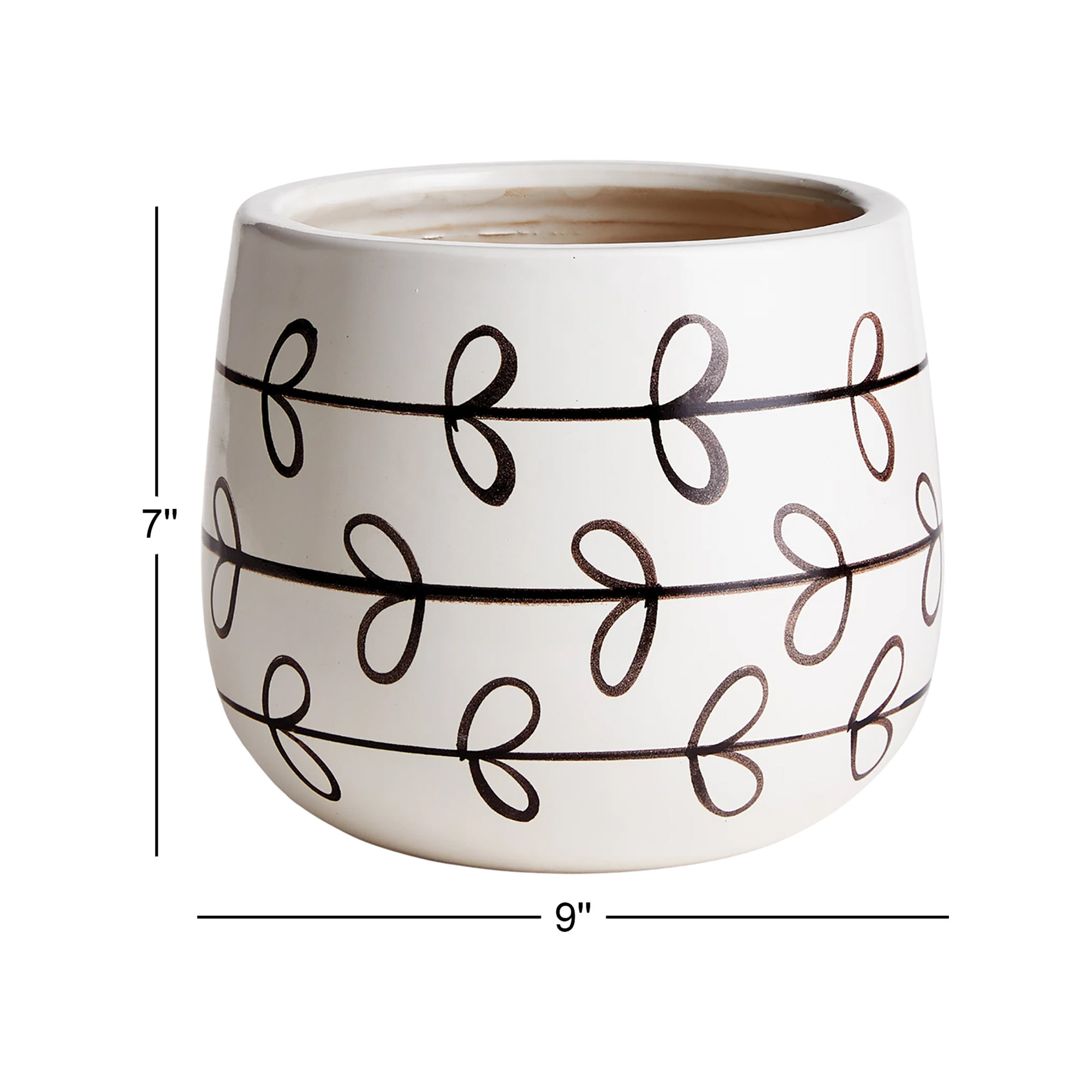 Desra Black Ceramic Pot Planter