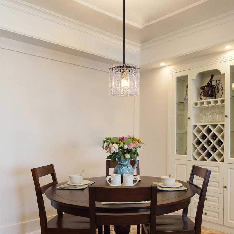 Luminaire suspendu en verre fait à la main 1 lumière pour îlot de cuisine moderne