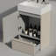 Ensemble de meuble-lavabo simple rayé 20 po avec lavabo en céramique, assemblage requis-509160264