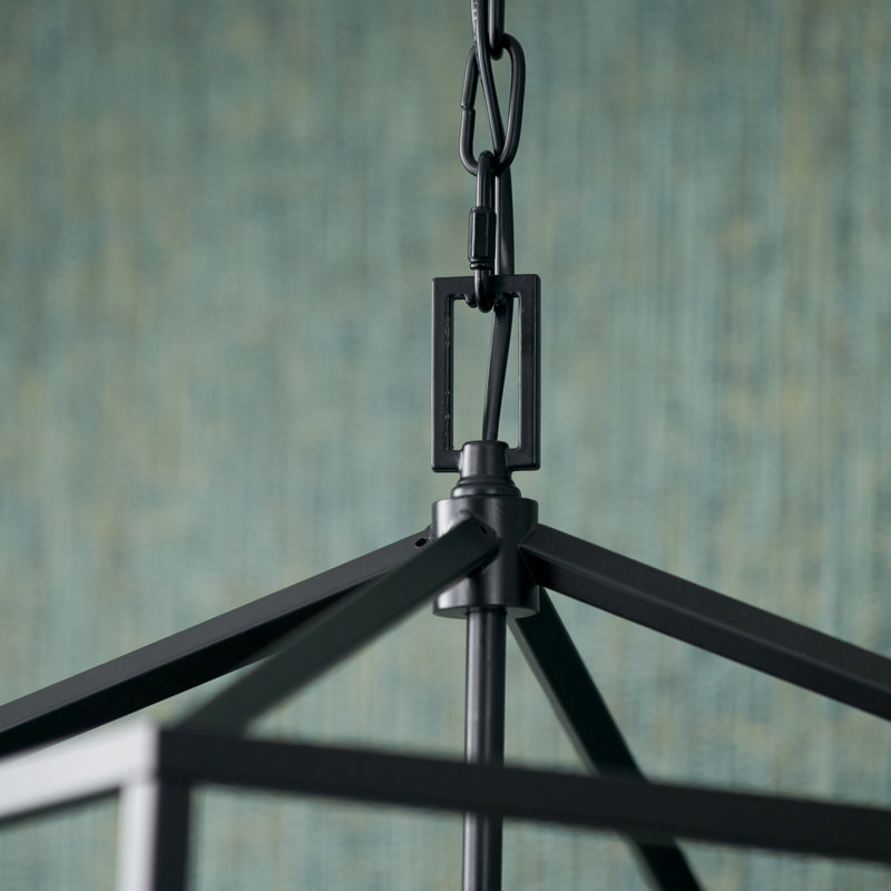 Anis 4-Light Lantern Chandelier, Matte Black