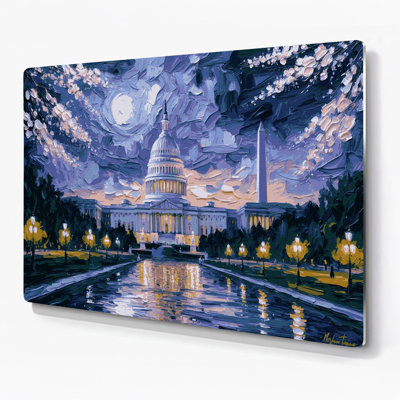 Art mural en métal avec cités, "Washington"