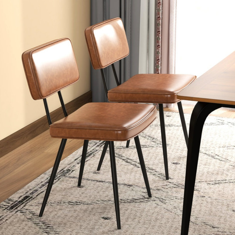 Ensemble de 2 chaises de salle à manger avec dossier et siège rembourrés, Brun