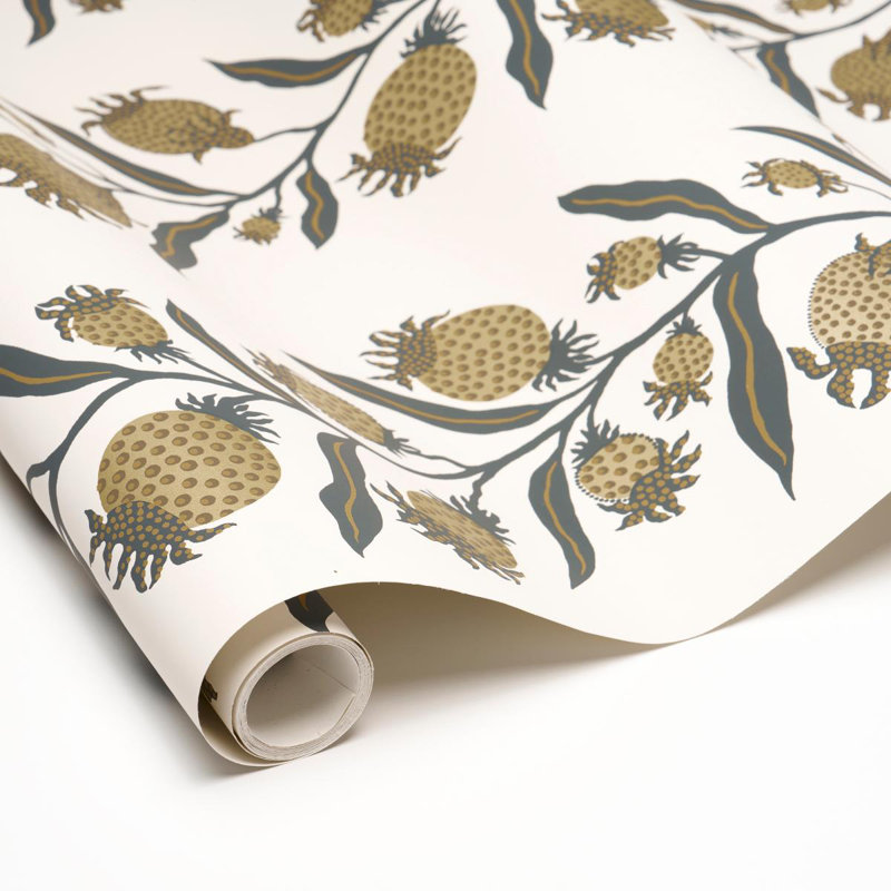 Schumacher x Marian Mcevoy Thistle Vine Wallpaper, Black/Gold