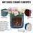 Of 3 Blue Grid Ceramic Flowerpots For Garden, Patio And Living Space - All-Weather, Drainage Plants Planters Multiple Settings , With-2043492874