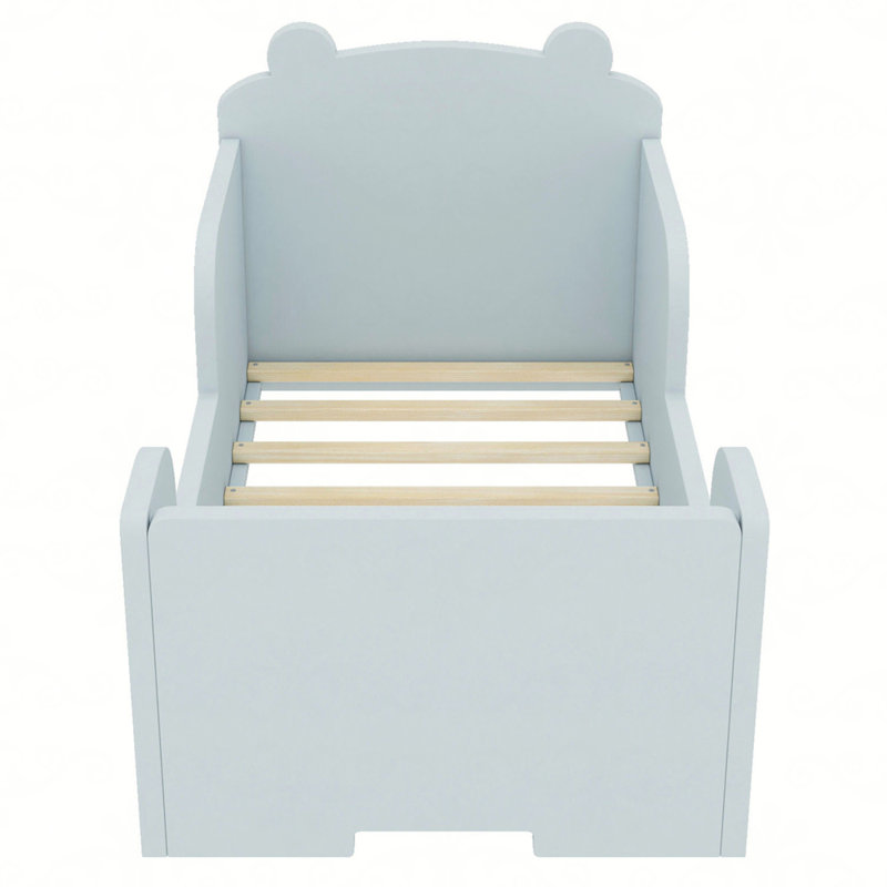 Structure de lit pour tout-petit, lit de bébé pour les enfants de 3 à 6 ans, lit de bébé en forme d'ours, Bleu pastel