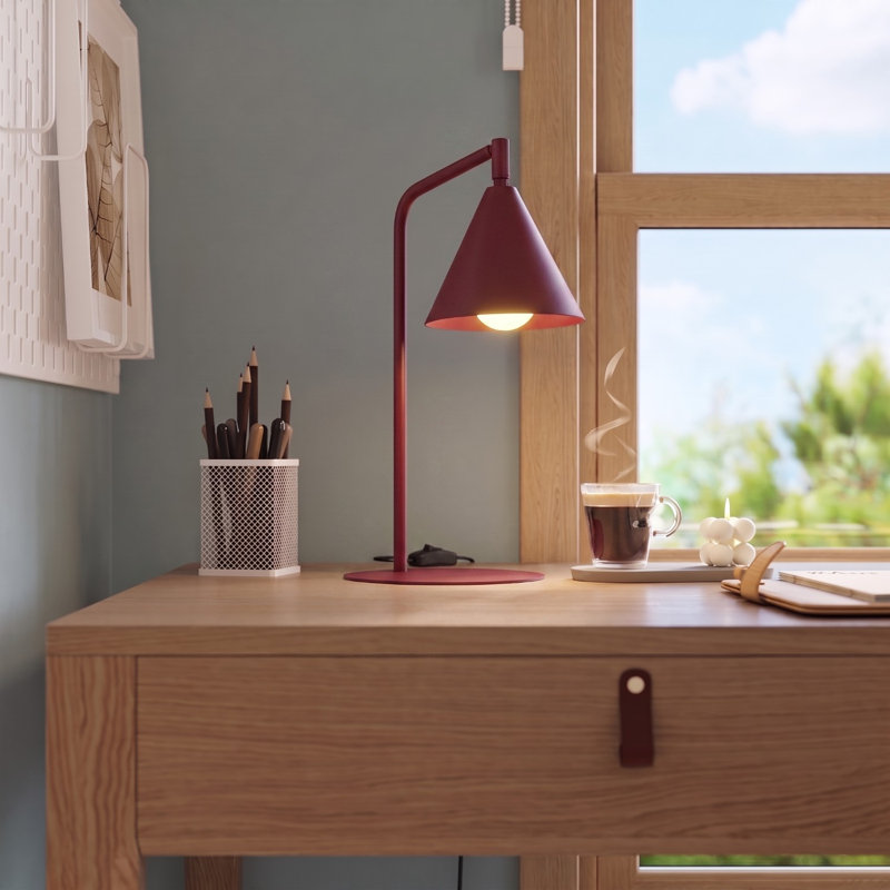 Table lamp NOX white, Burgundy