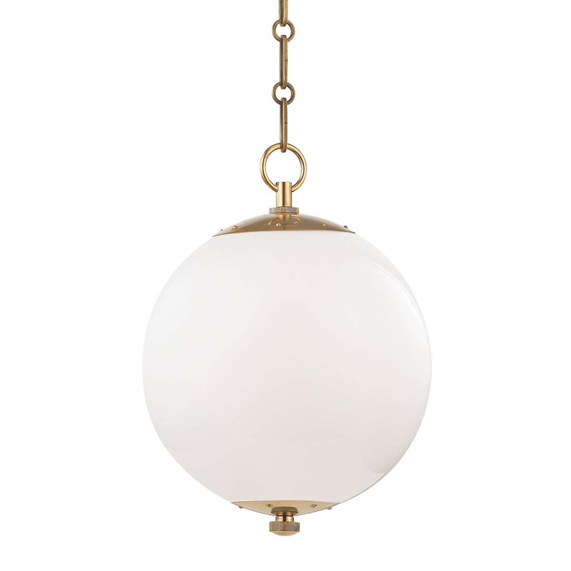 Sphere No.1 Pendant by Mark D. Sikes, 15.25" H x 11.5" W x 11.5" D, Aged Brass