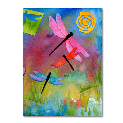 « libellules », reproduction sur toile